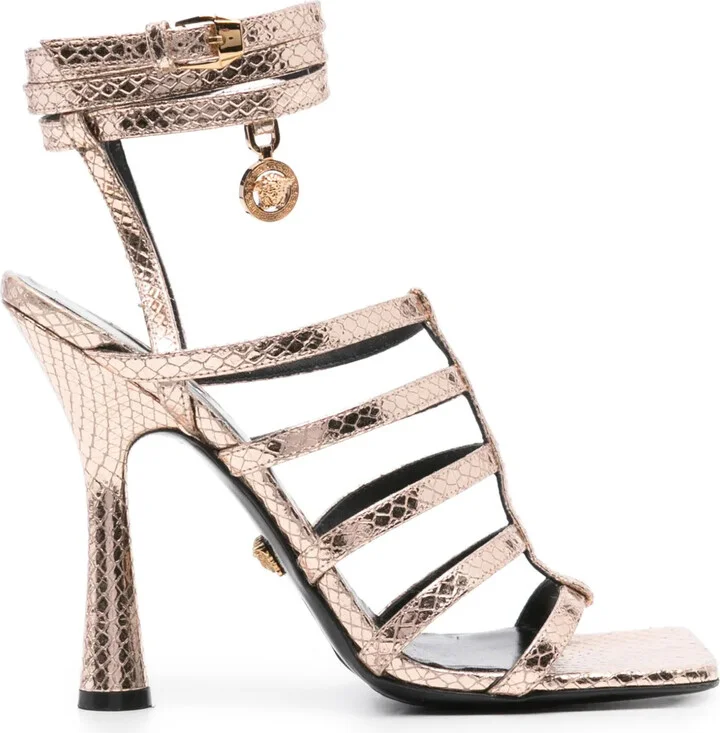115mm Medusa-embellished caged sandals