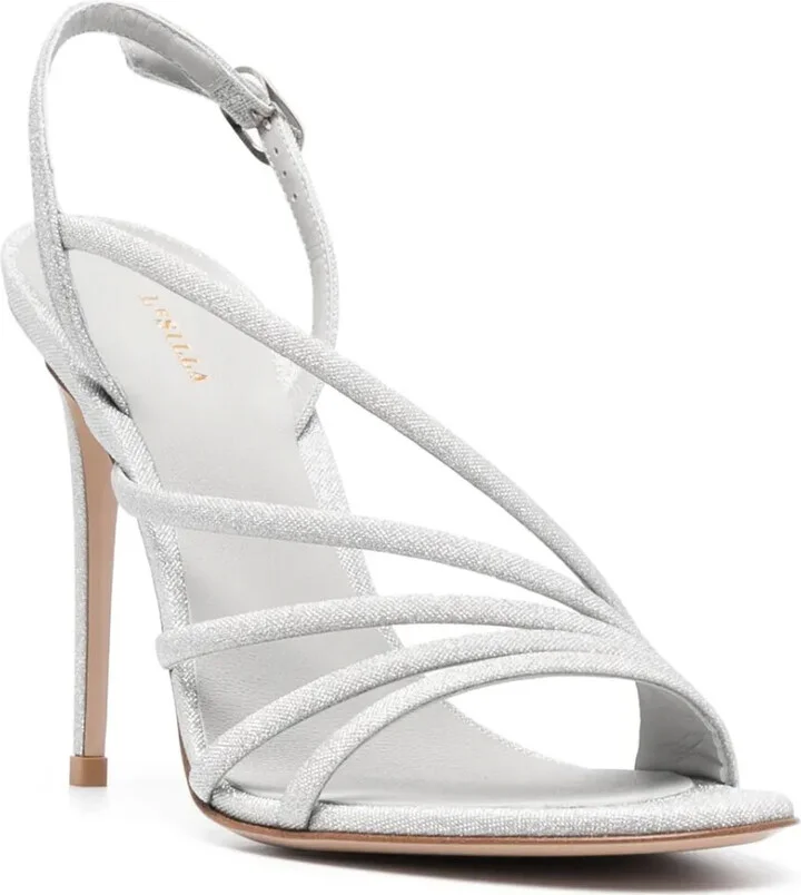 115mm Metallic Leather Sandals - Image 2
