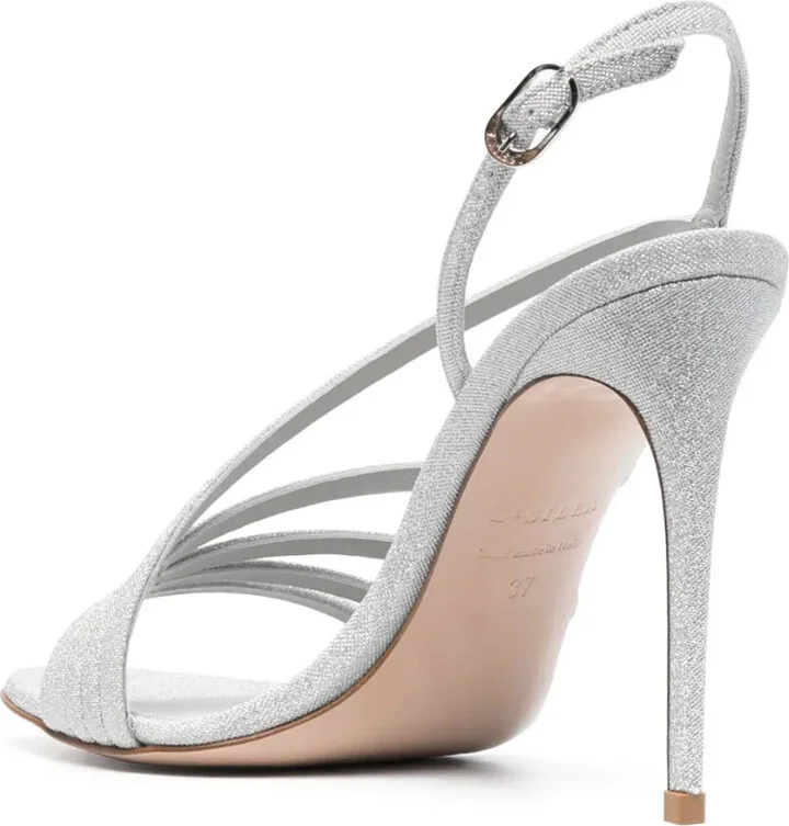 115mm Metallic Leather Sandals - Image 3