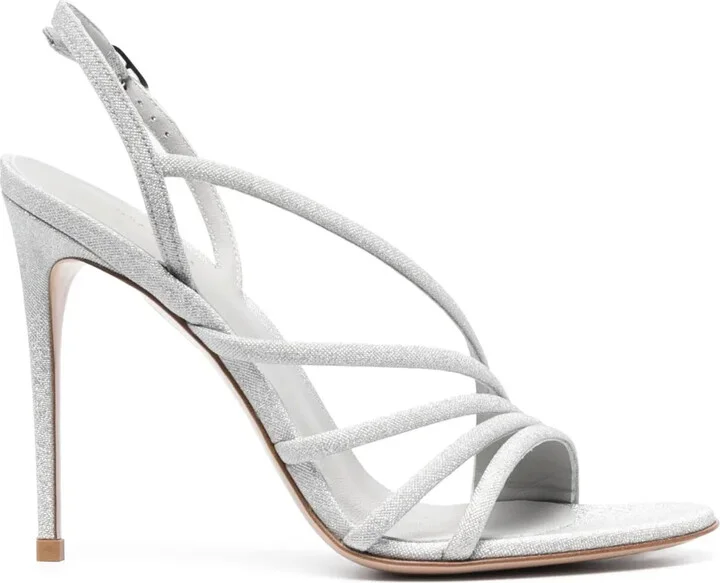 115mm Metallic Leather Sandals