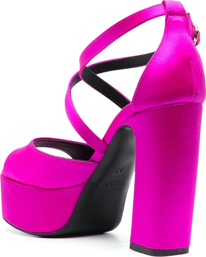 115mm Open-Toe Leather Pumps - Image 3