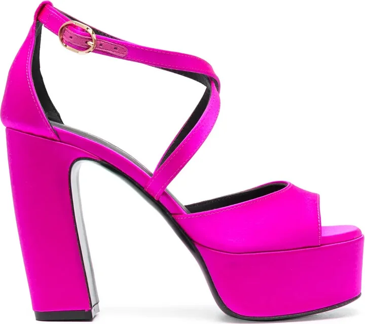 115mm Open-Toe Leather Pumps