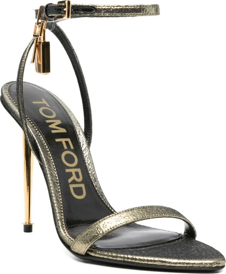 115mm Padlock Stiletto Heeled Sandals - Image 2