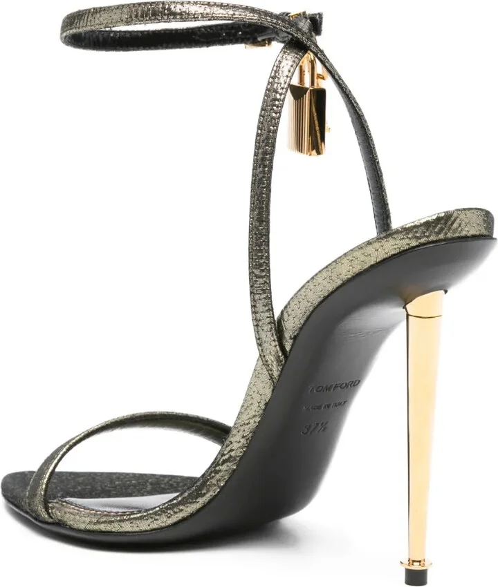 115mm Padlock Stiletto Heeled Sandals - Image 3