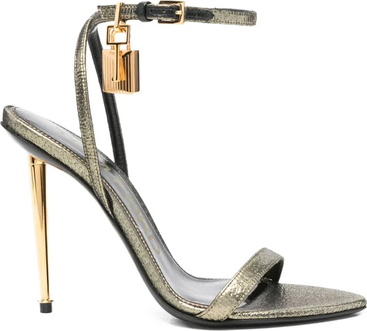 115mm Padlock Stiletto Heeled Sandals