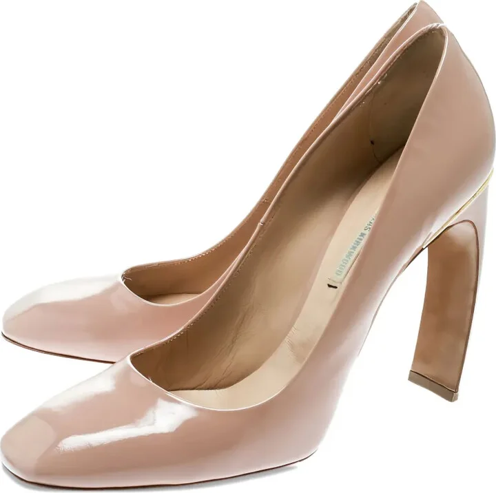 115mm Patent Leather Block Heel Pumps - Image 2