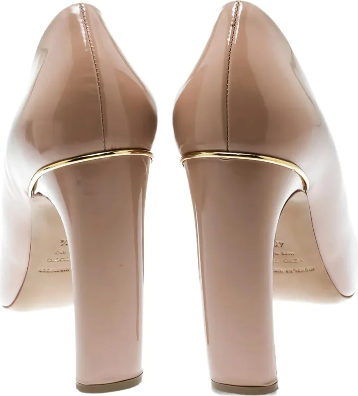 115mm Patent Leather Block Heel Pumps - Image 3