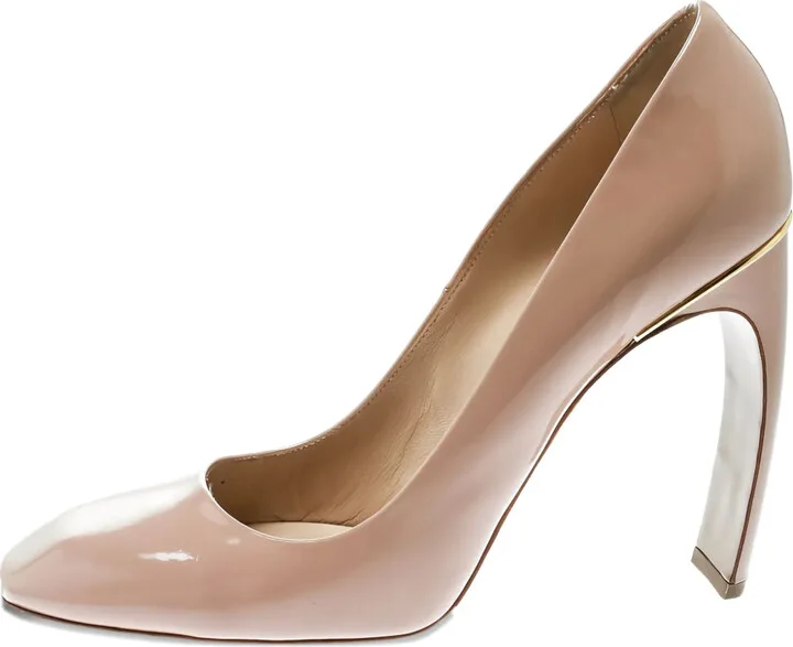 115mm Patent Leather Block Heel Pumps