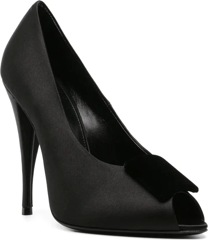115mm Peep-Toe Satin Pumps - Image 2