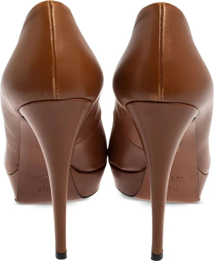 115mm Platform Leather Pumps - Image 2