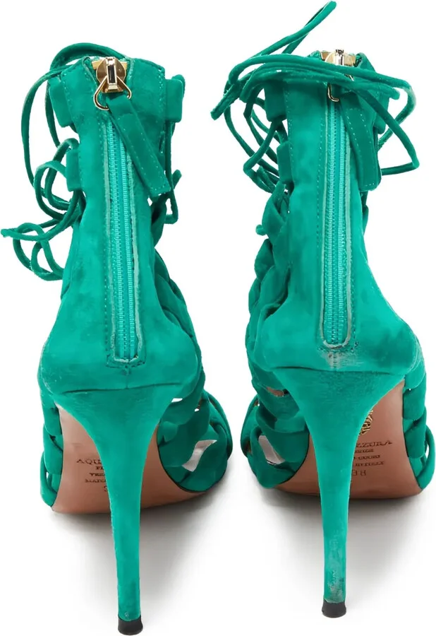 115MM pre-owned lace-up cage sandals - Image 4