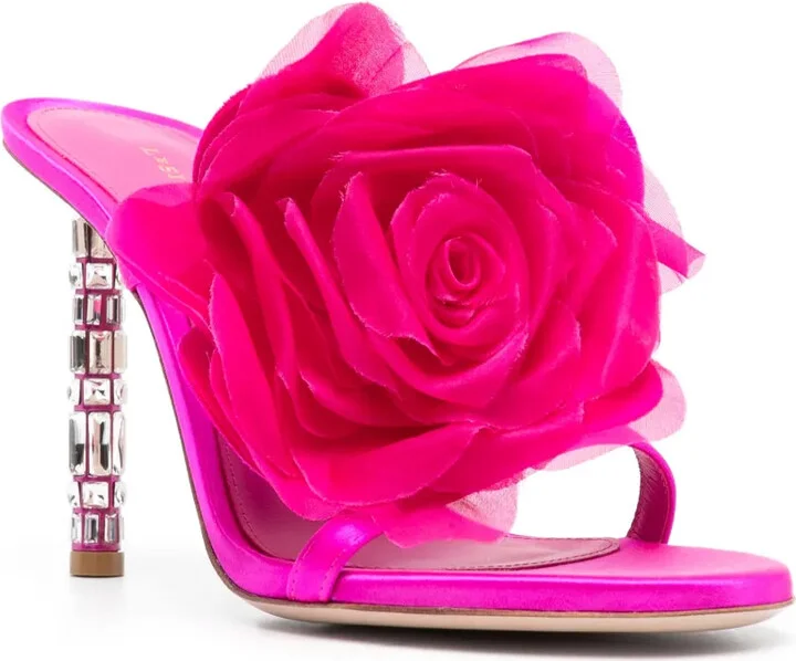 115mm Rose-Appliqué Sandals - Image 2