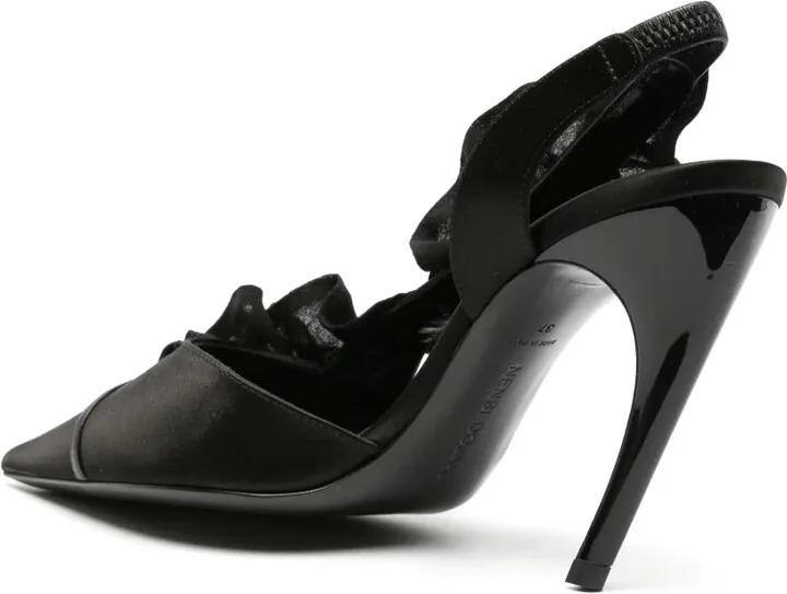 115mm Ruffle-Detail Satin Pumps - Image 3
