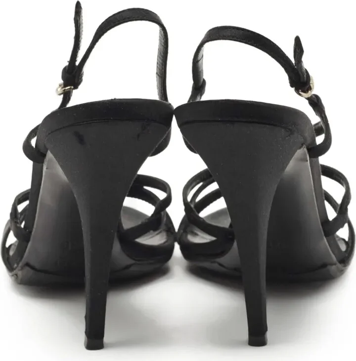 115mm Strappy Satin Sandals - Image 4