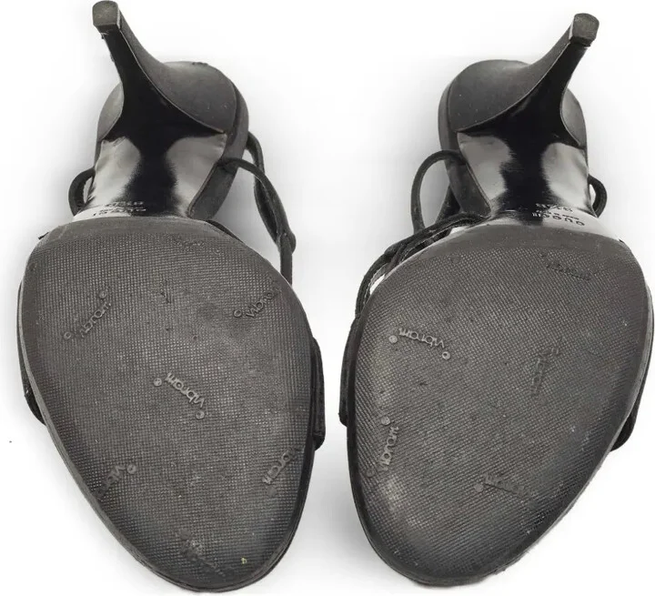 115mm Strappy Satin Sandals - Image 5