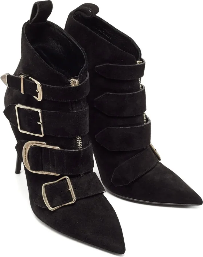 115mm Suede Buckled Boots - Image 2