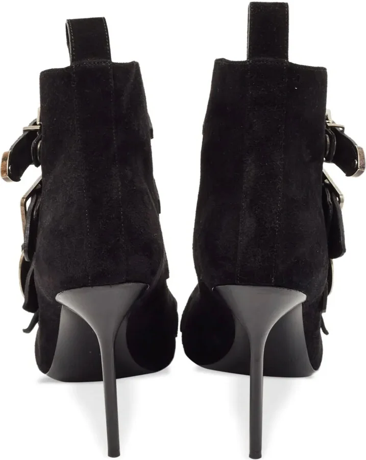 115mm Suede Buckled Boots - Image 3