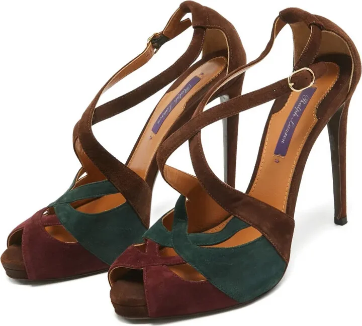 115mm Suede Criss-Cross Sandals - Image 2