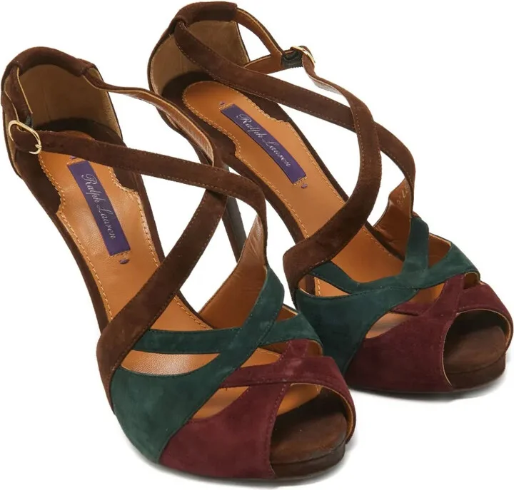 115mm Suede Criss-Cross Sandals - Image 3