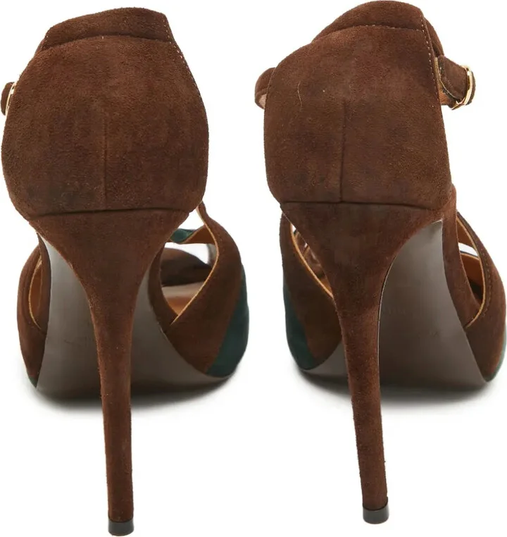 115mm Suede Criss-Cross Sandals - Image 4