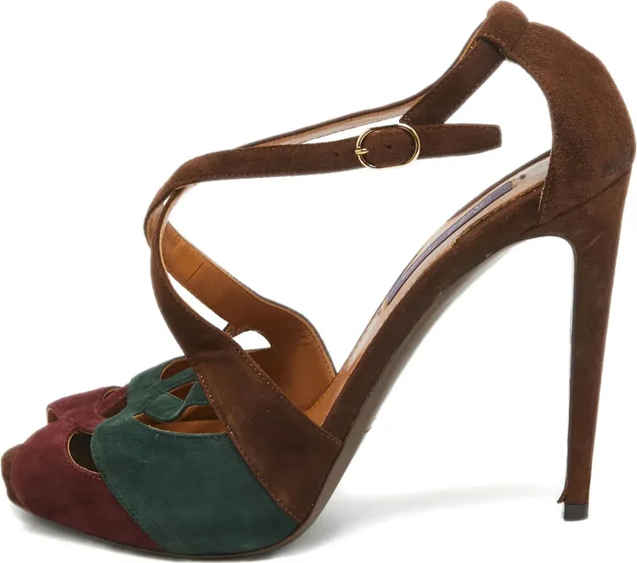115mm Suede Criss-Cross Sandals