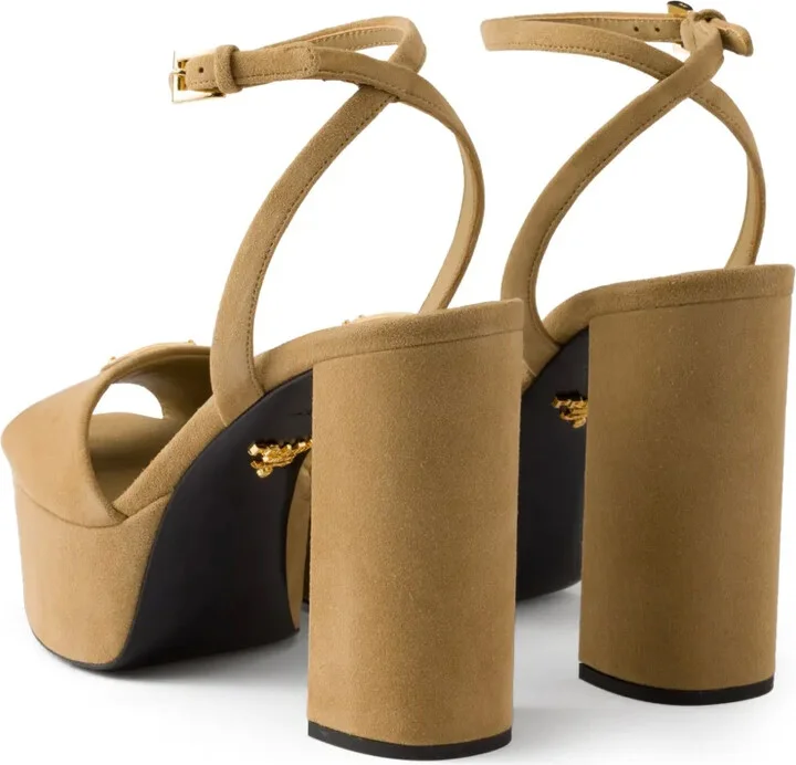 115mm Suede Platform Sandals - Image 3