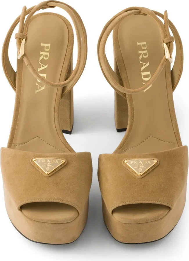 115mm Suede Platform Sandals - Image 4