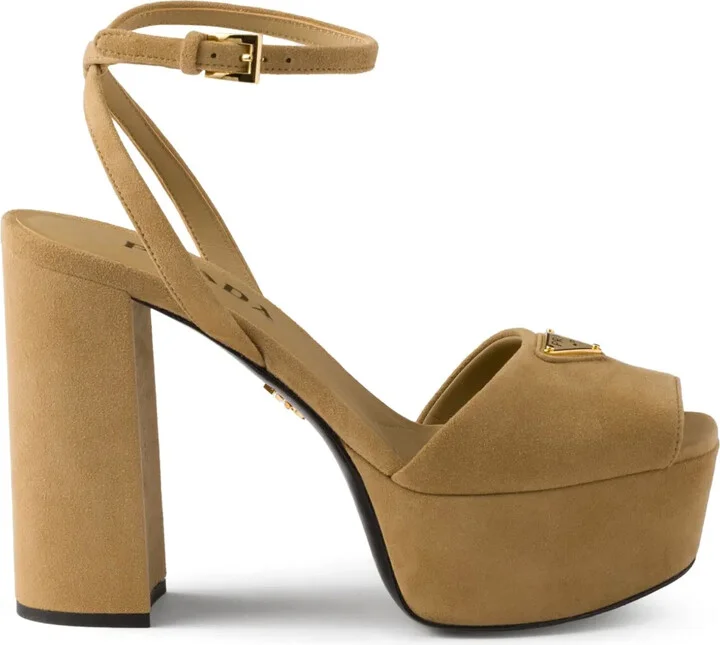 115mm Suede Platform Sandals