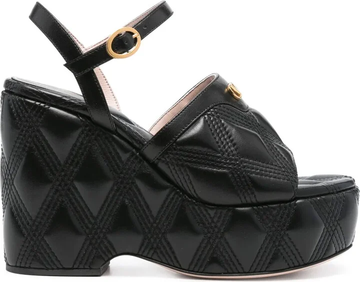 115mm VLogo Signature quilted sandals
