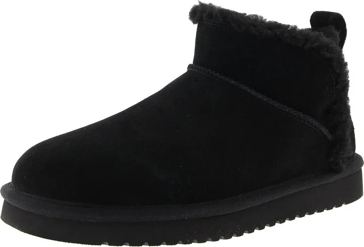 1167970 Womens Faux Fur Lined Leather Shearling Boots