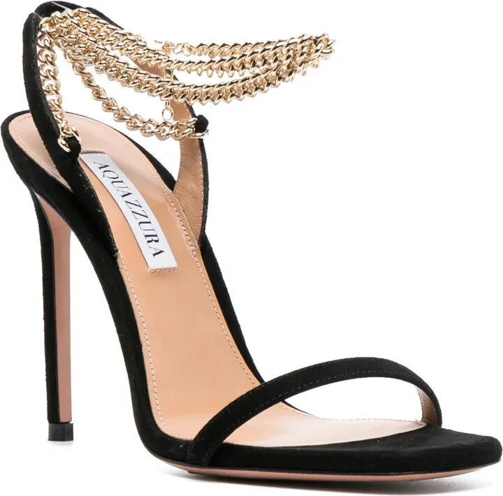 116mm Chain-Link Suede Pumps - Image 2