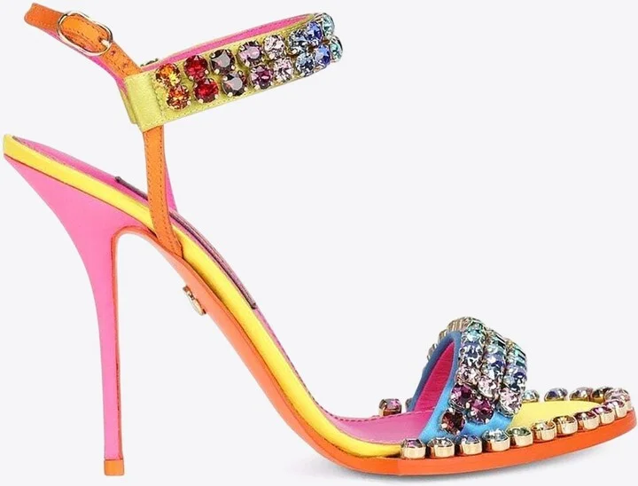 120 Crystal-Embellished Leather Sandals