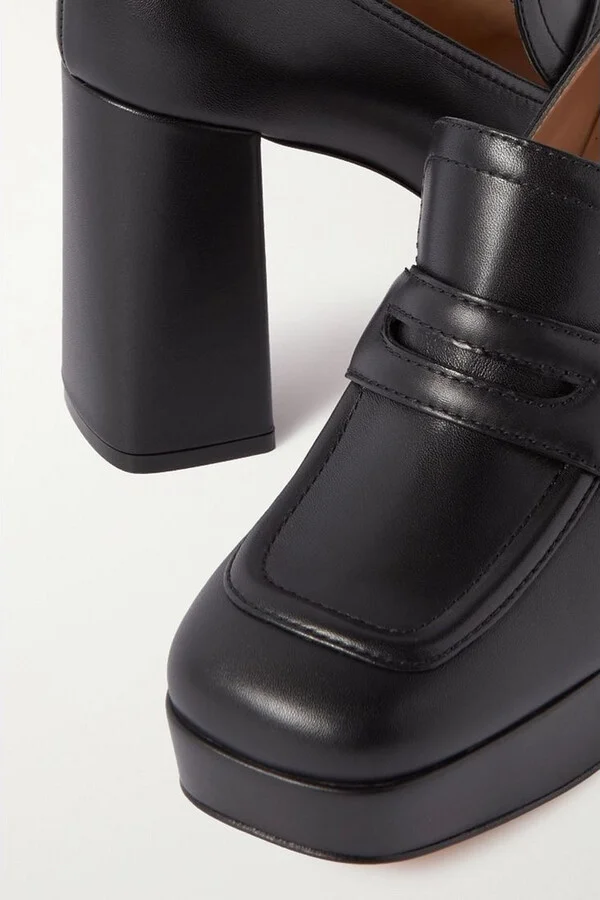 120 Leather Platform Pumps - Image 4