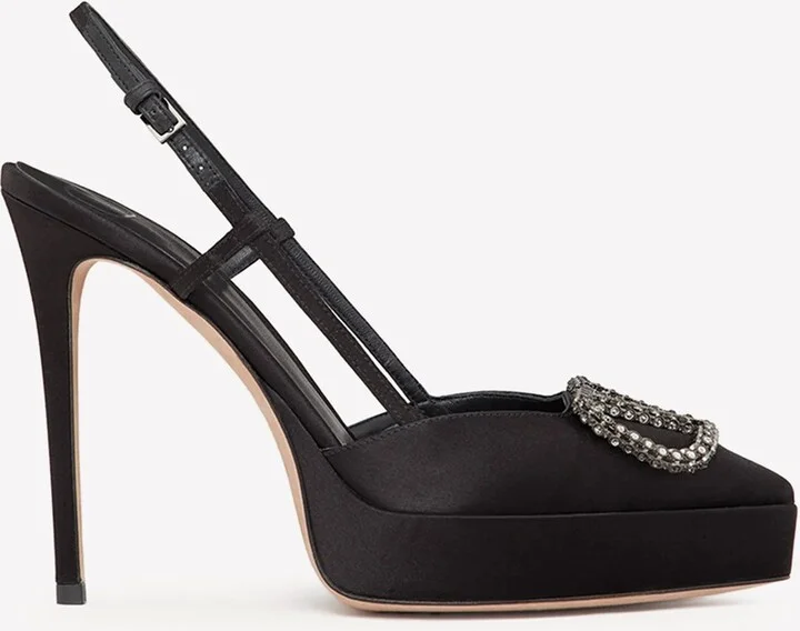 120 Satin Slingback Pumps
