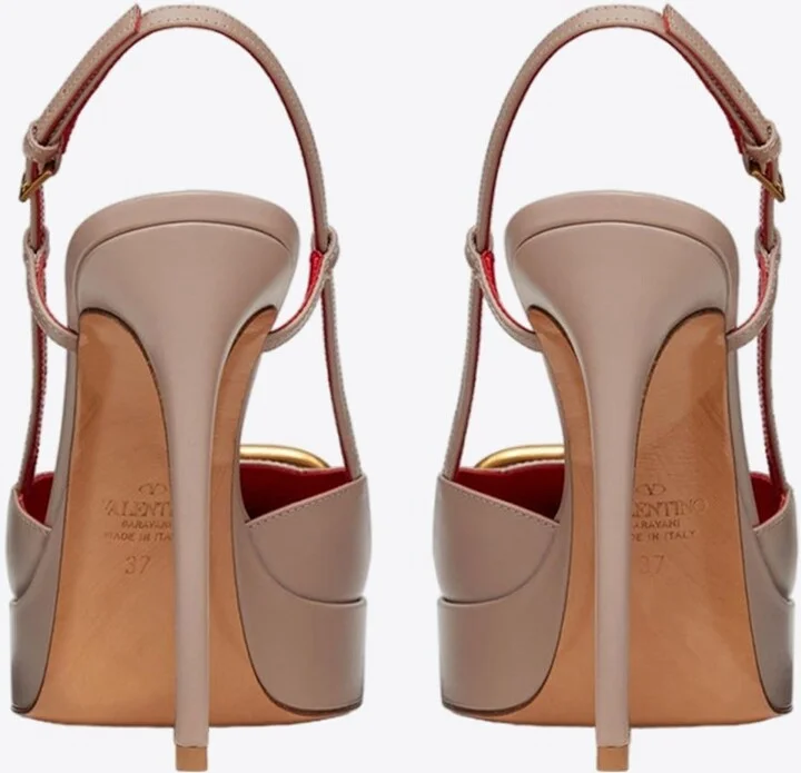 120 VLogo Slingback Leather Pumps - Image 2