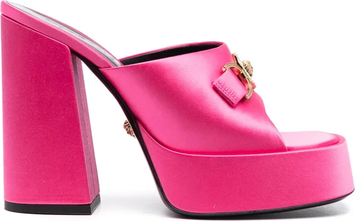 120mm Aevitas satin platform sandals