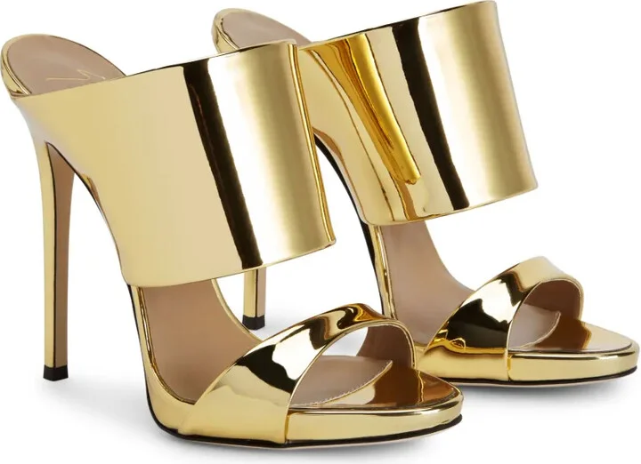 120mm Andrea metallic-finish sandals - Image 2