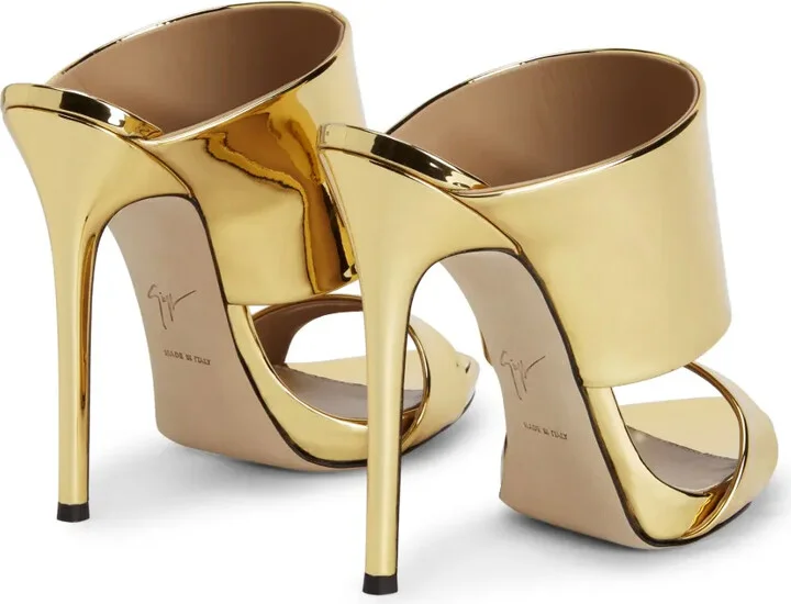 120mm Andrea metallic-finish sandals - Image 3