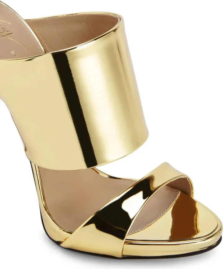 120mm Andrea metallic-finish sandals - Image 4
