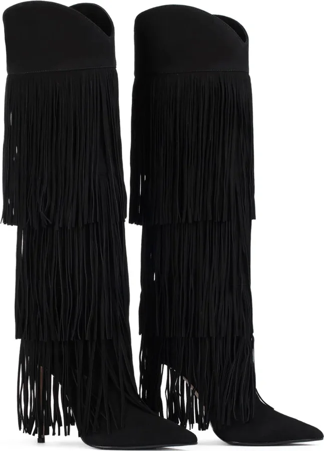 120mm Andy tiered-fringe suede boots - Image 2
