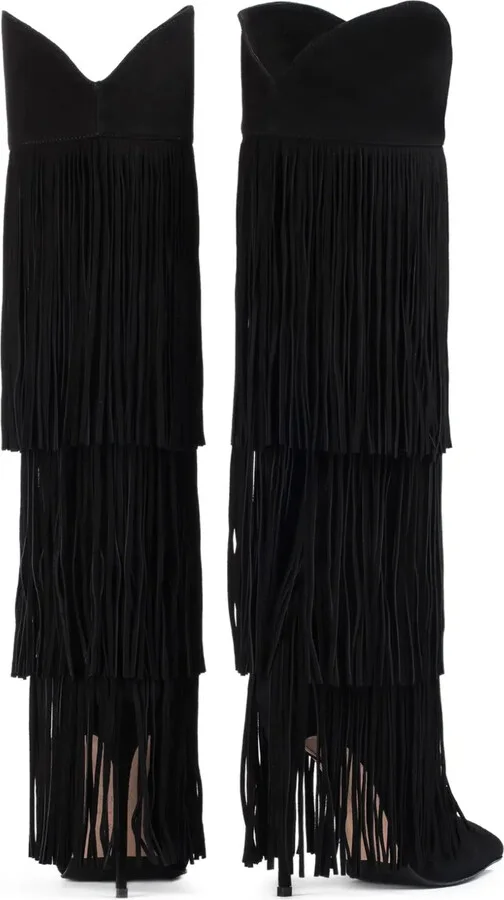 120mm Andy tiered-fringe suede boots - Image 3