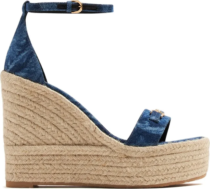 120mm Barocco-denim espadrilles
