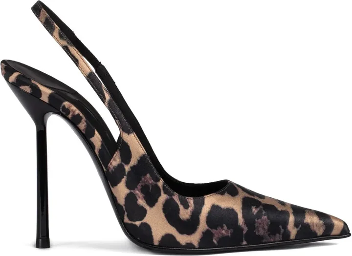 120mm Bella leopard-print slingback pumps