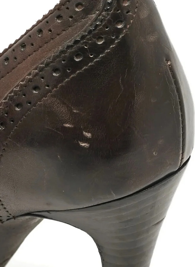 120mm Brogue-Detail Leather Pumps - Image 5