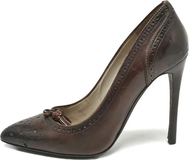 120mm Brogue-Detail Leather Pumps