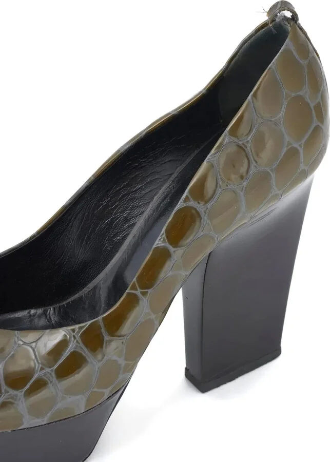 120mm Croc-Embossed Pumps - Image 5