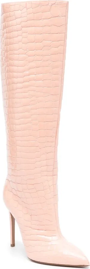 120mm Crocodile-Embossed Leather Boots - Image 2