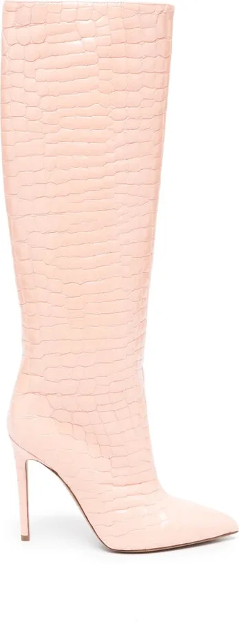 120mm Crocodile-Embossed Leather Boots
