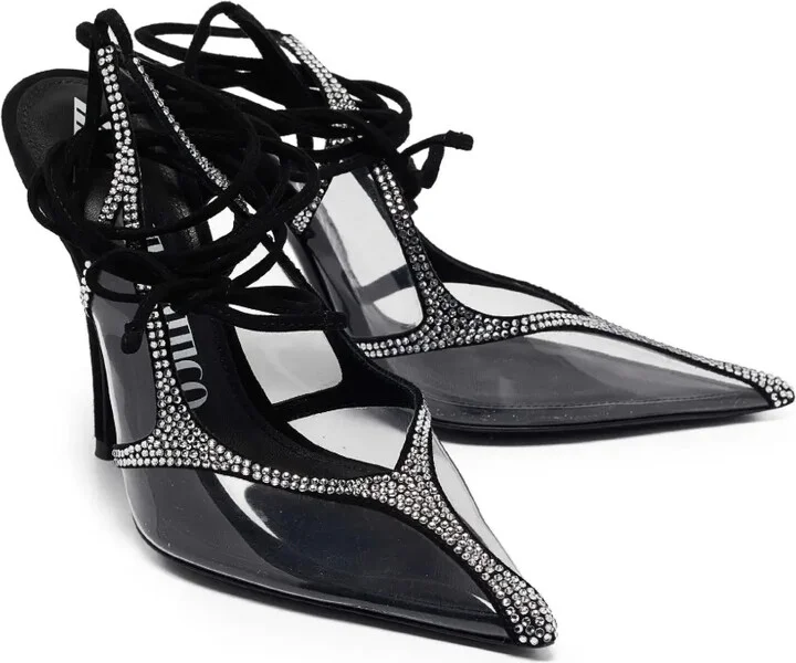120mm Crystal-Embellished Laced Pumps - Image 2