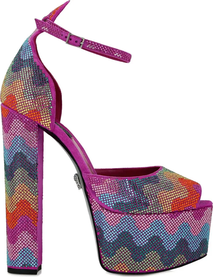120mm Crystal-Embellished Leather Pumps